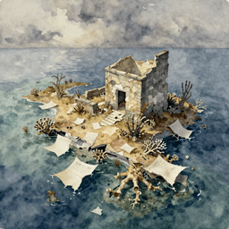 Cover art for "Islands of Denial", a dark song