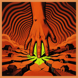 Cover art for "Dangerous Lines in Sand", a dark song inspired by "Israel security cabinet approves rules to increase control over West Bank"