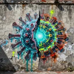 Cover art for "Dividing In Digital Light", a upbeat song inspired by "‘Virtual cell’ captures most-basic process of life: bacterial division"