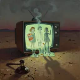 Cover art for "Smoke Behind the Screen", a dark song